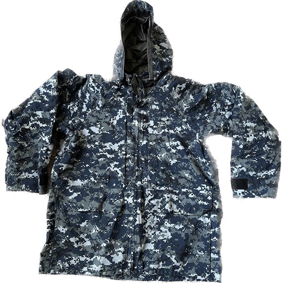 USN United States Navy Blue Digital Gore-tex NWU Parka Medium Short - Picture 1 of 9